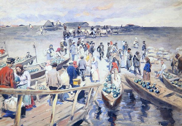 Transportera vattenmelonerna av Vladimir Egorovic Makovsky
