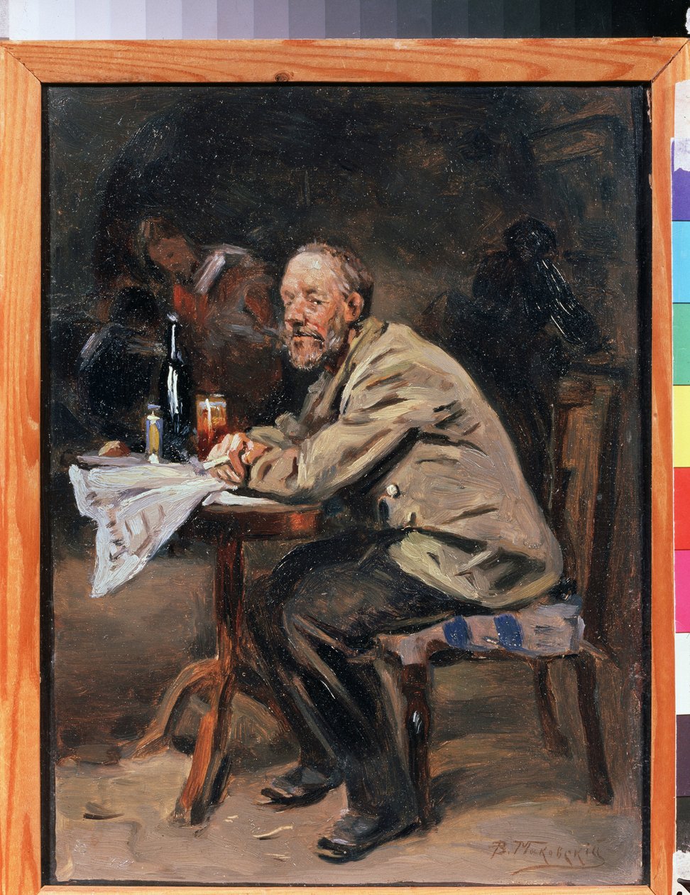 En drinkare. Målning av Vladimir Yegorovich Makovsky (Makovsky, Makovskij) (1846-1920), olja på duk, rysk konst från 1800-talet. Statens konstmuseum, Yaroslavl (Ryssland) av Vladimir Egorovic Makovsky