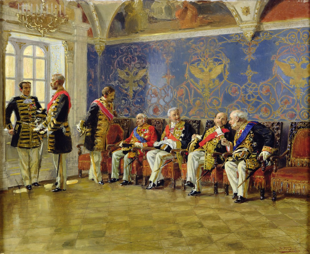 Waiting for an Audience, 1904 (olja på trä) av Vladimir Egorovic Makovsky