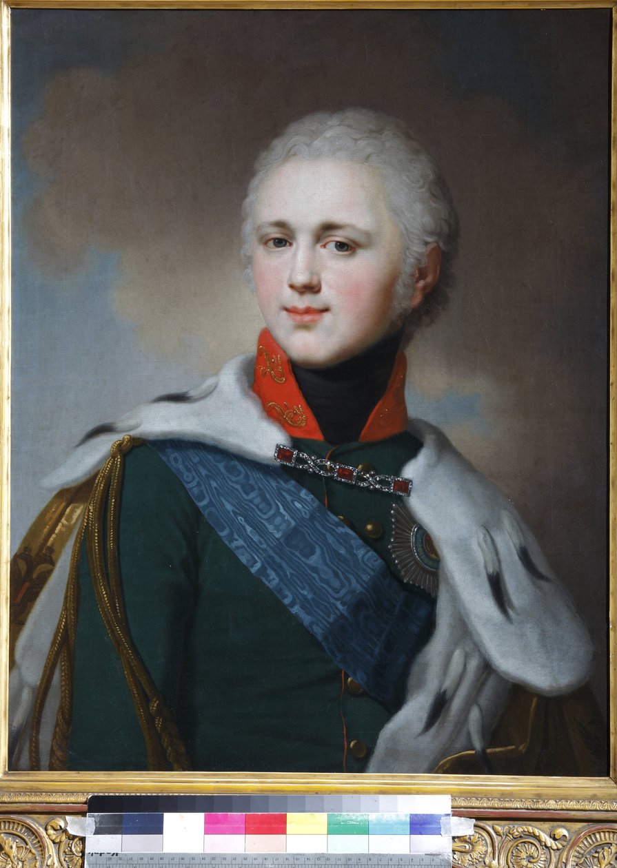 Alexandre Ier de Russie (Alexandre Pavlovitch Romanov) - Porträtt av kejsar Alexander I (1777-1825) - Vladimir Lukich Borovikovsky (1757-1825). Olja på duk av Vladimir Lukich Borovikovsky