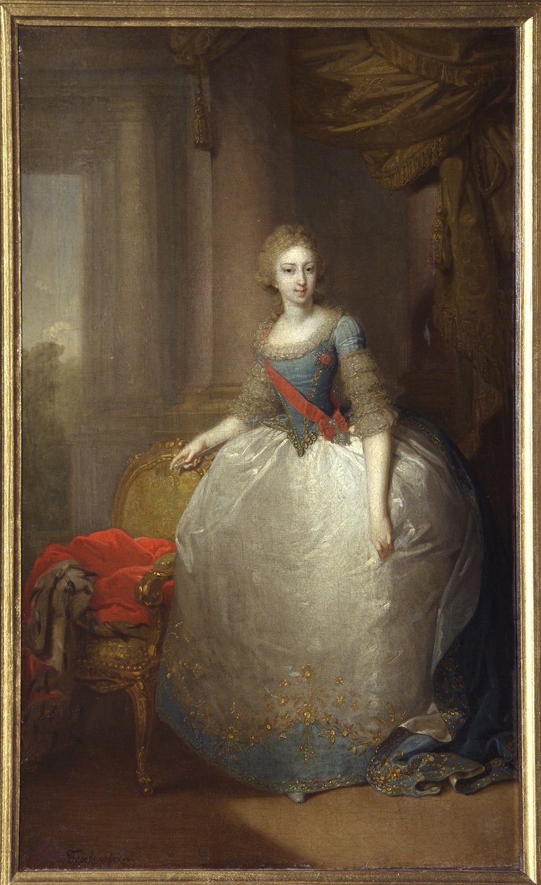 Porträtt av Helena Pavlovna de Russie - Storhertiginnan Elena Pavlovna av Ryssland (1784-1803) - Peinture de Vladimir Lukich Borovikovsky (1757-1825) - 1797 - huile sur toile - 58,5x36 cm - Statens friluftsmuseum Palace Gatchina, St. Petersburg av Vladimir Lukich Borovikovsky