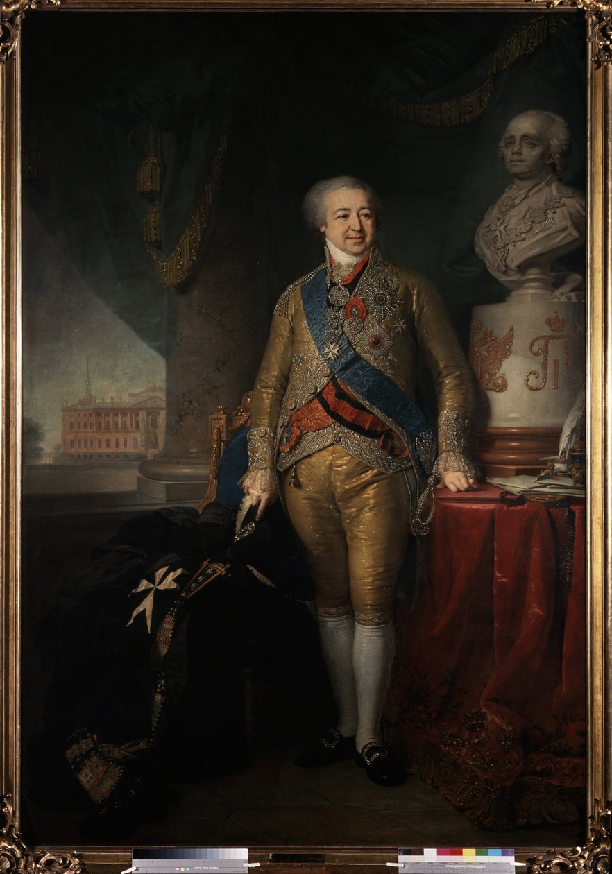 ""Porträtt av prins Alexander Kurakin (1752-1818) rysk politiker"" Målning av Vladimir Lukich Borovikovsky (eller Borovikovsky) (1757-1825) 1801-1802 Statens Tretjakovgalleri, Moskva av Vladimir Lukich Borovikovsky