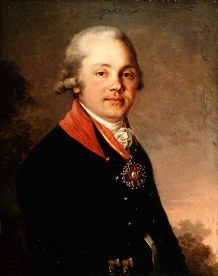 Porträtt av Alexander Dmitrievich Arseniev (1766-1823) av Vladimir Lukich Borovikovsky