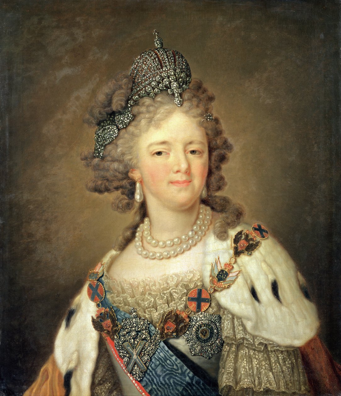 Porträtt av kejsarinnan Maria Fyodorovna (1759-1828) av Vladimir Lukich Borovikovsky