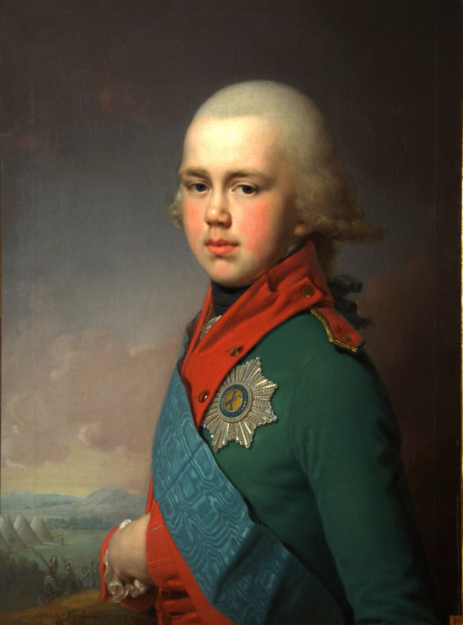 Porträtt av storhertig Konstantin Pavlovich av Ryssland 1779-1831, 1795 av Vladimir Lukich Borovikovsky
