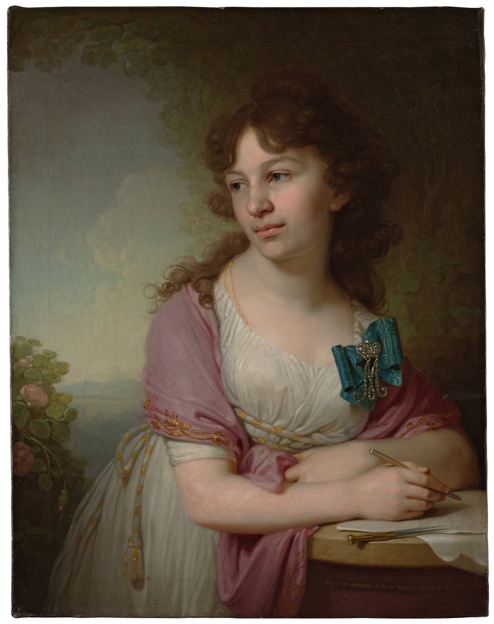 Porträtt av prinsessan Jekaterina Alexeyevna Dolgorukova 1781-1860, född grevinnan Vasilyeva, 1798 av Vladimir Lukich Borovikovsky
