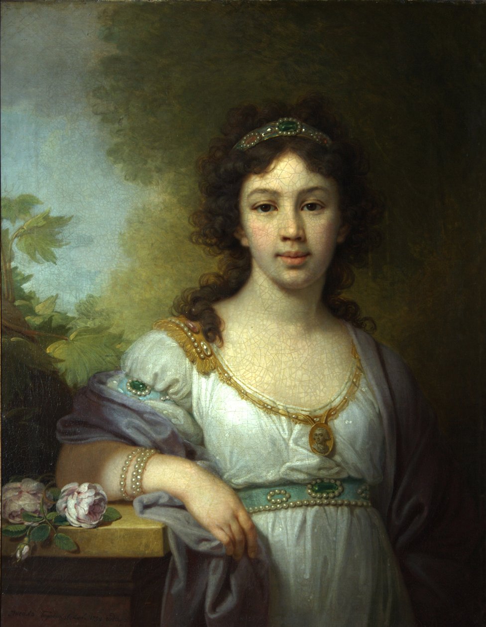 Porträtt av Varvara Shidlovskaya, 1798 av Vladimir Lukich Borovikovsky