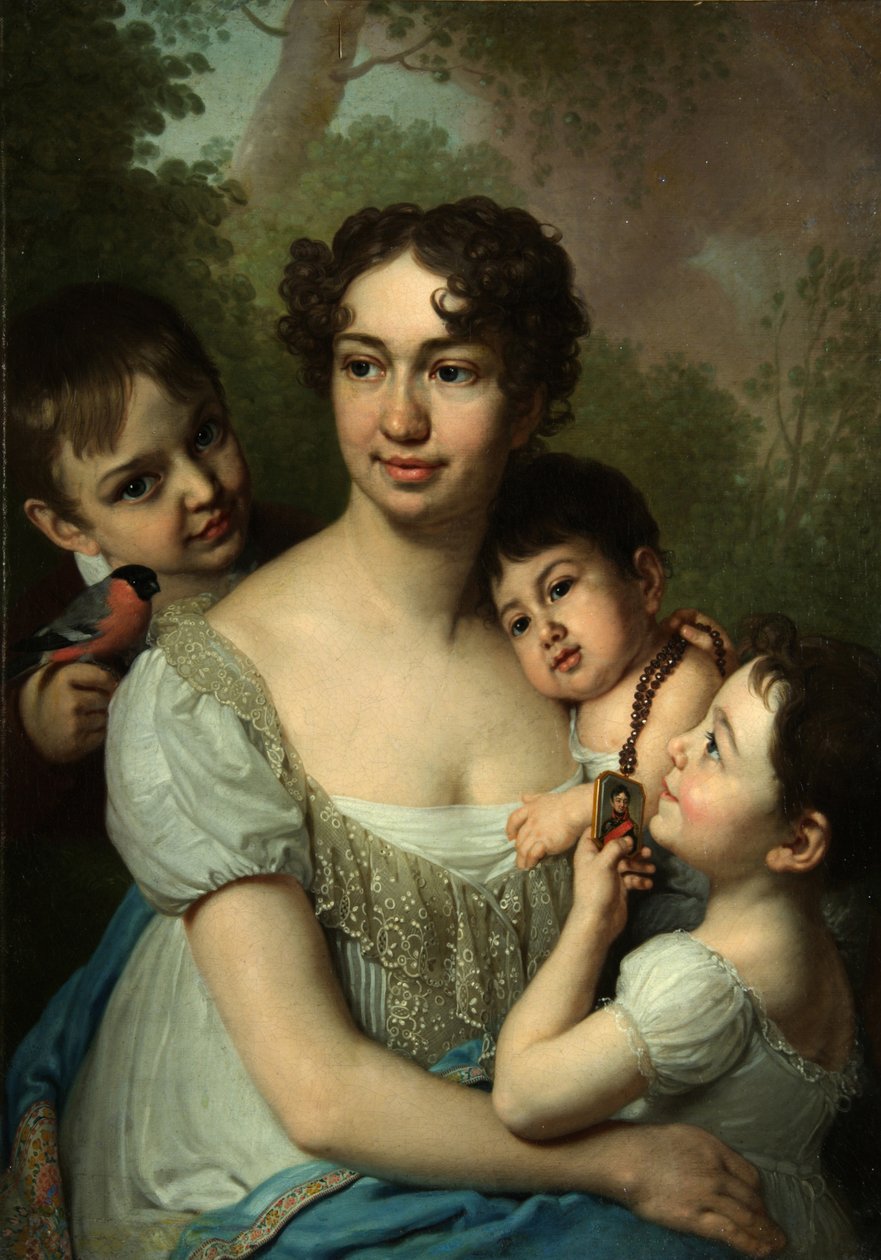Porträtt av Yelena Balashova med barn, ca. 1811 av Vladimir Lukich Borovikovsky