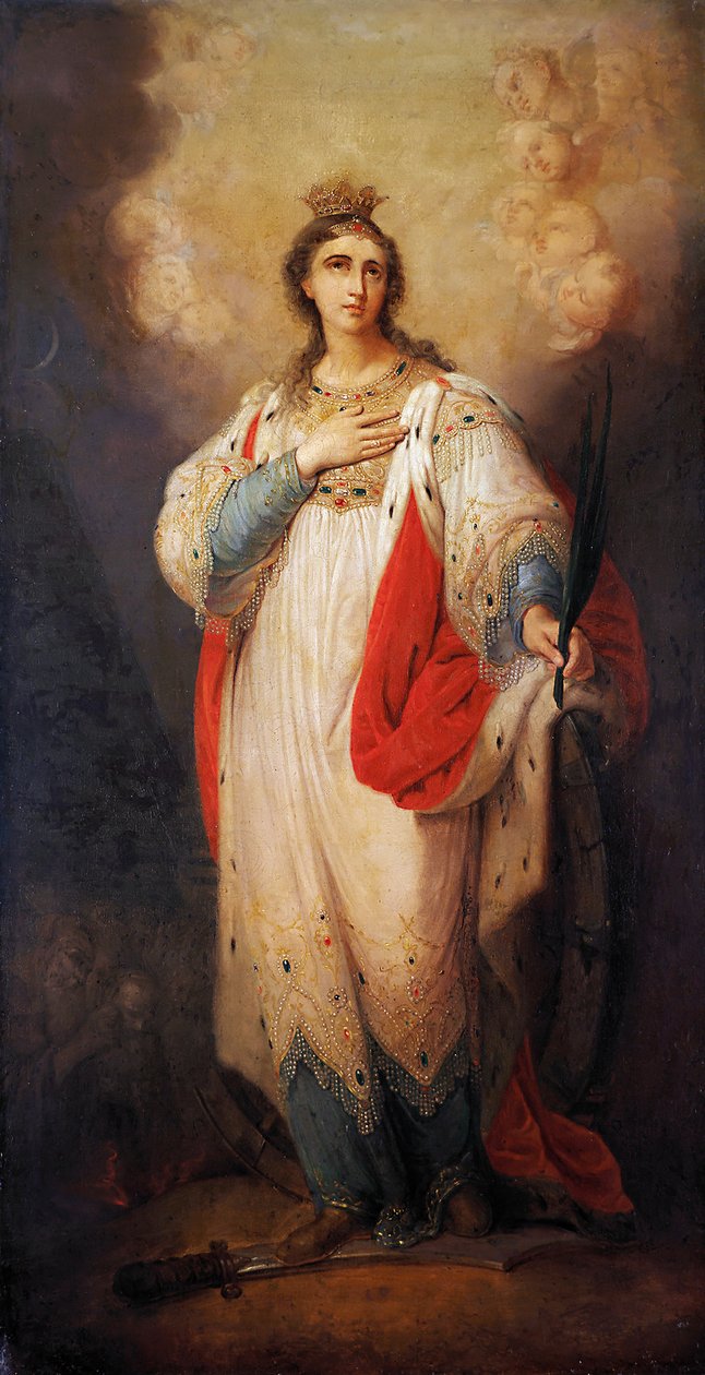 Saint Catherine (olja på kartong) av Vladimir Lukich Borovikovsky