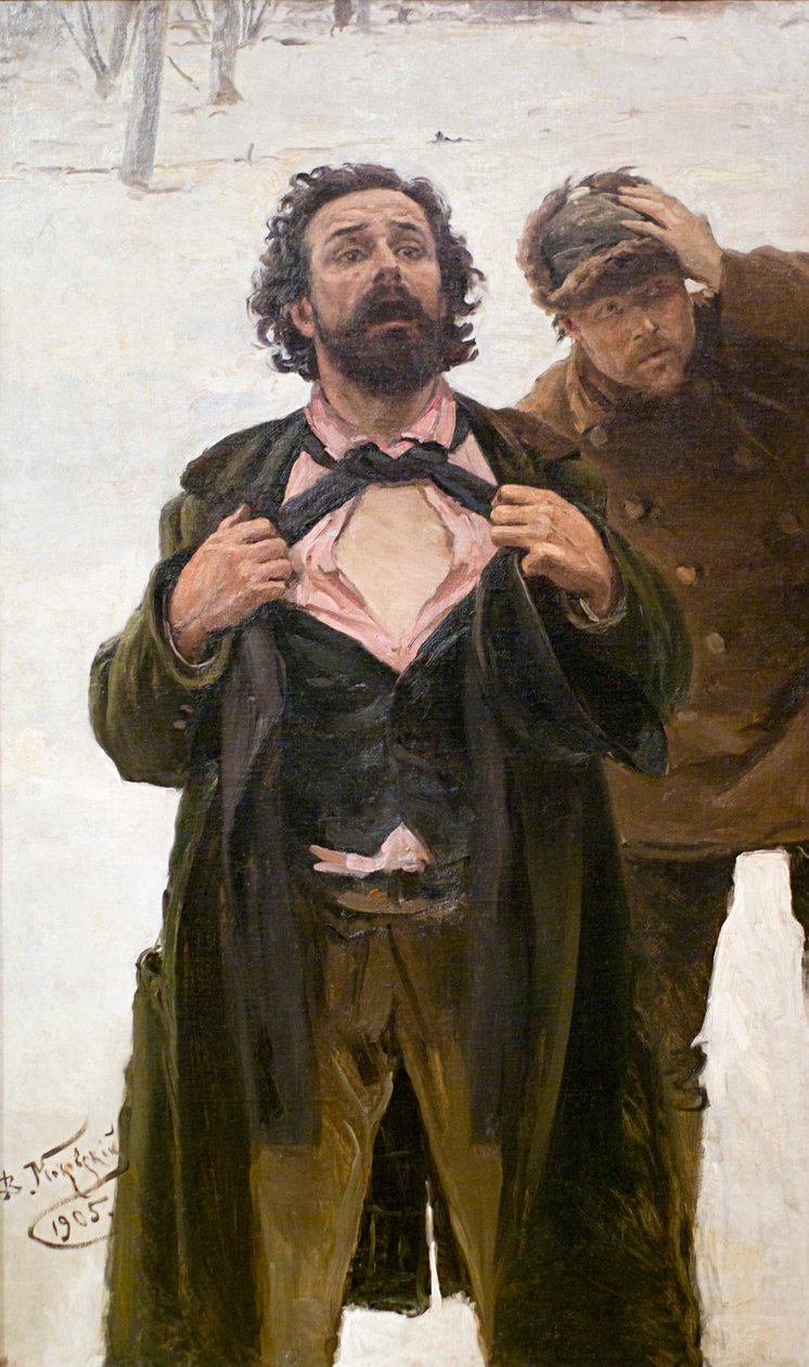 Studie till målningen Bloody Sunday 22 januari 1905, 1905. av Vladimir Egorovic Makovsky