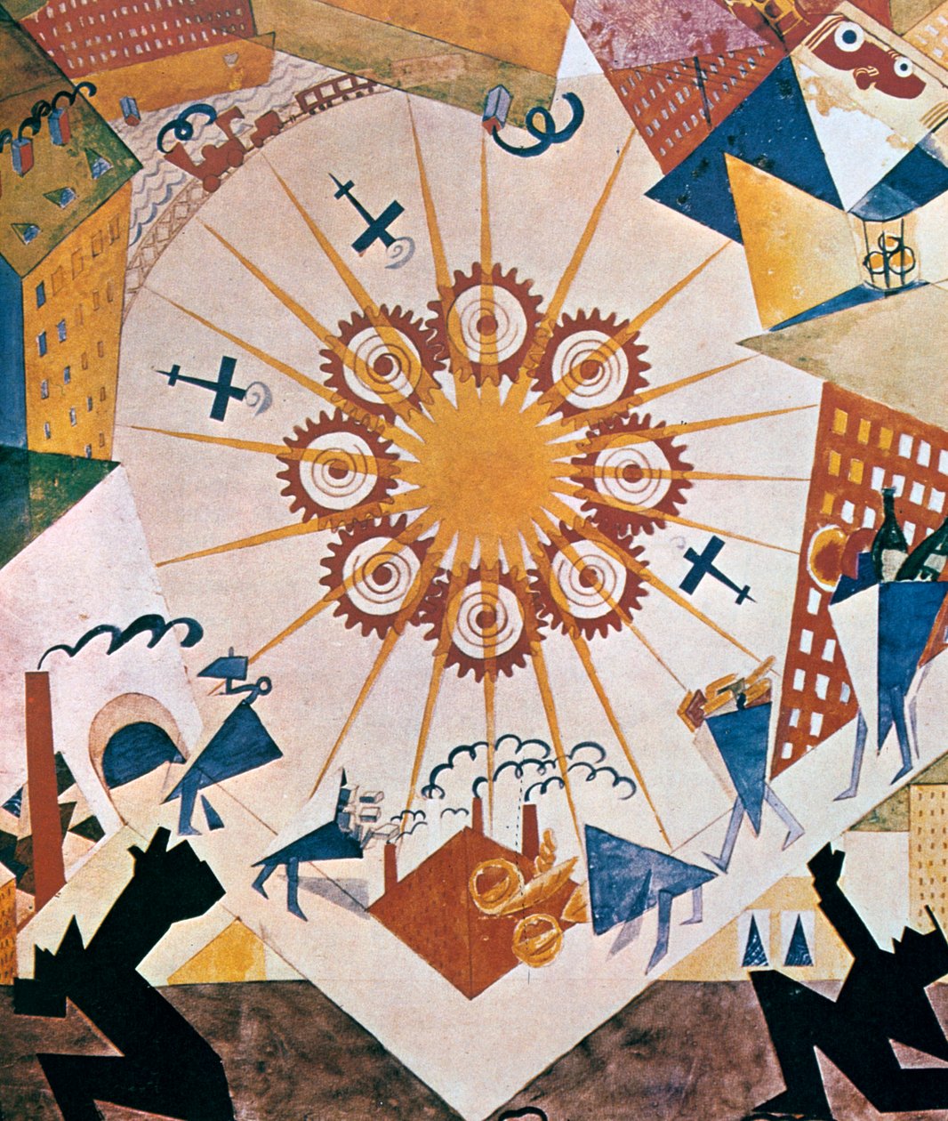 Dekordesign för Mystery Bouffe, 1919. av Vladimir Mayakovsky
