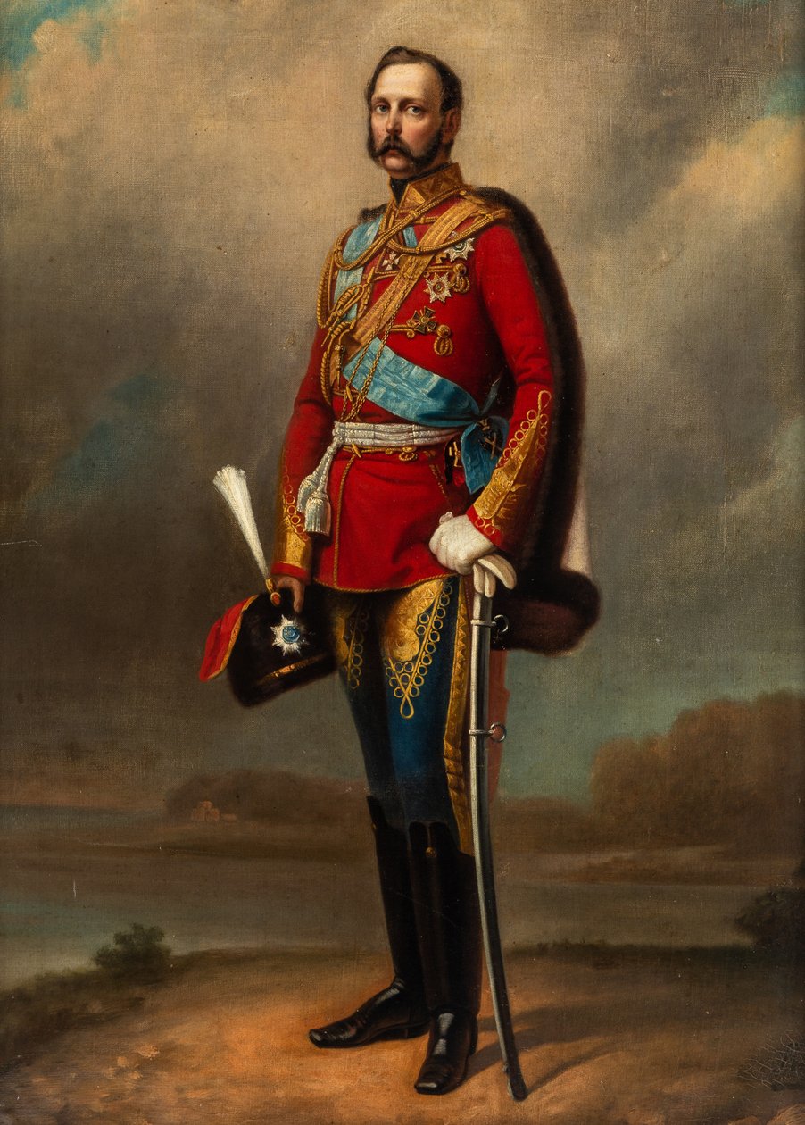 Porträtt av kejsar Alexander II 1818-1881, andra hälften av 1800-talet.. av Vladimir Vasilyevich Perov