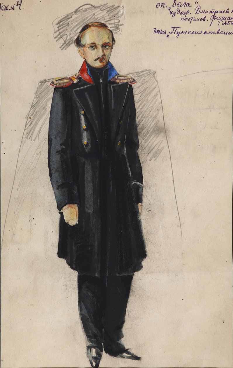 Lermontov. Kostymdesign för operan Béla av A. Alexandrov, 1946 av Vladimir Vladimirovich Dmitriyev