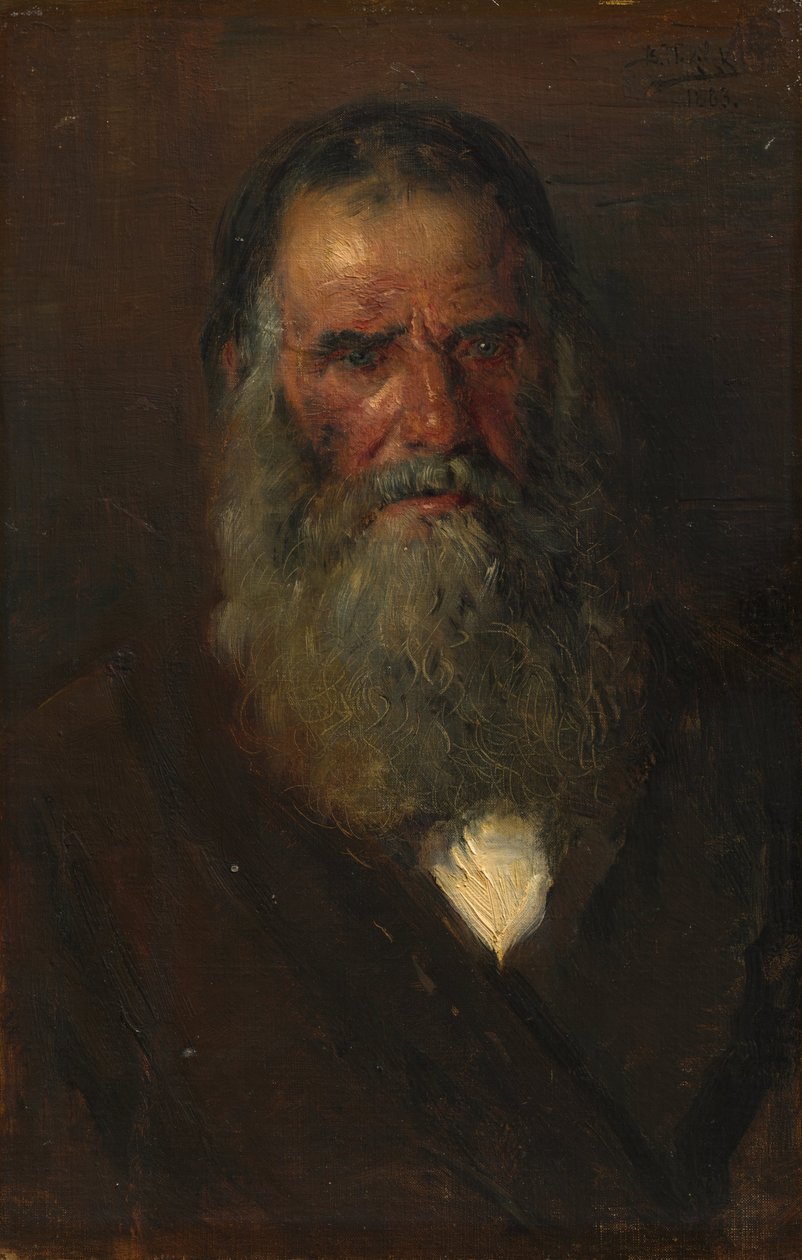 Studie av huvudet på en gammal man av Vladimir Yegorovich Makovski