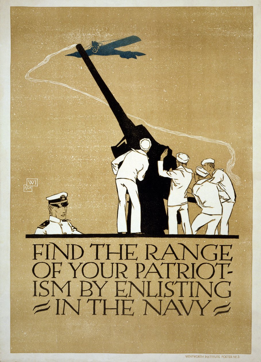 WW1 US Navy Recruitment Poster, publicerad 1918 av Vojtch Preissig