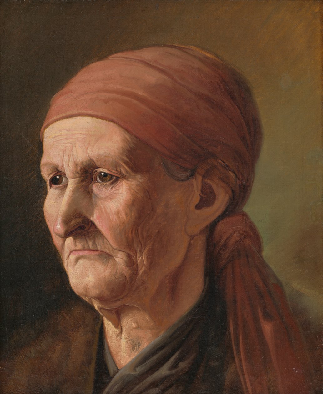 Head of an Elderly Woman av Vojtech Klimkovič