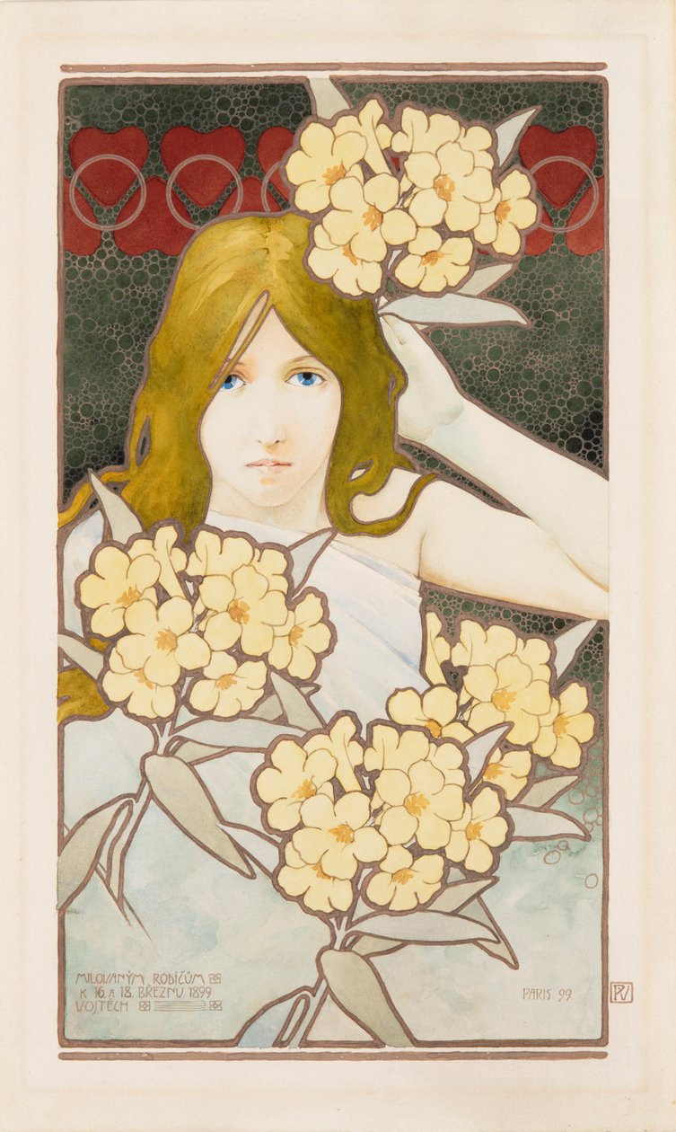 Diptyk dag och natt, 1899. av Vojtěch Preissig