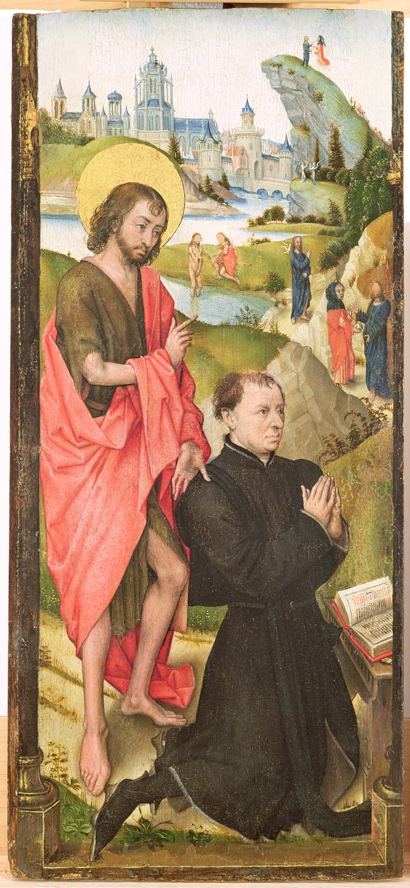 Knäböjande donator med Johannes Döparen, ca 1470 av Vrancke van der Stockt
