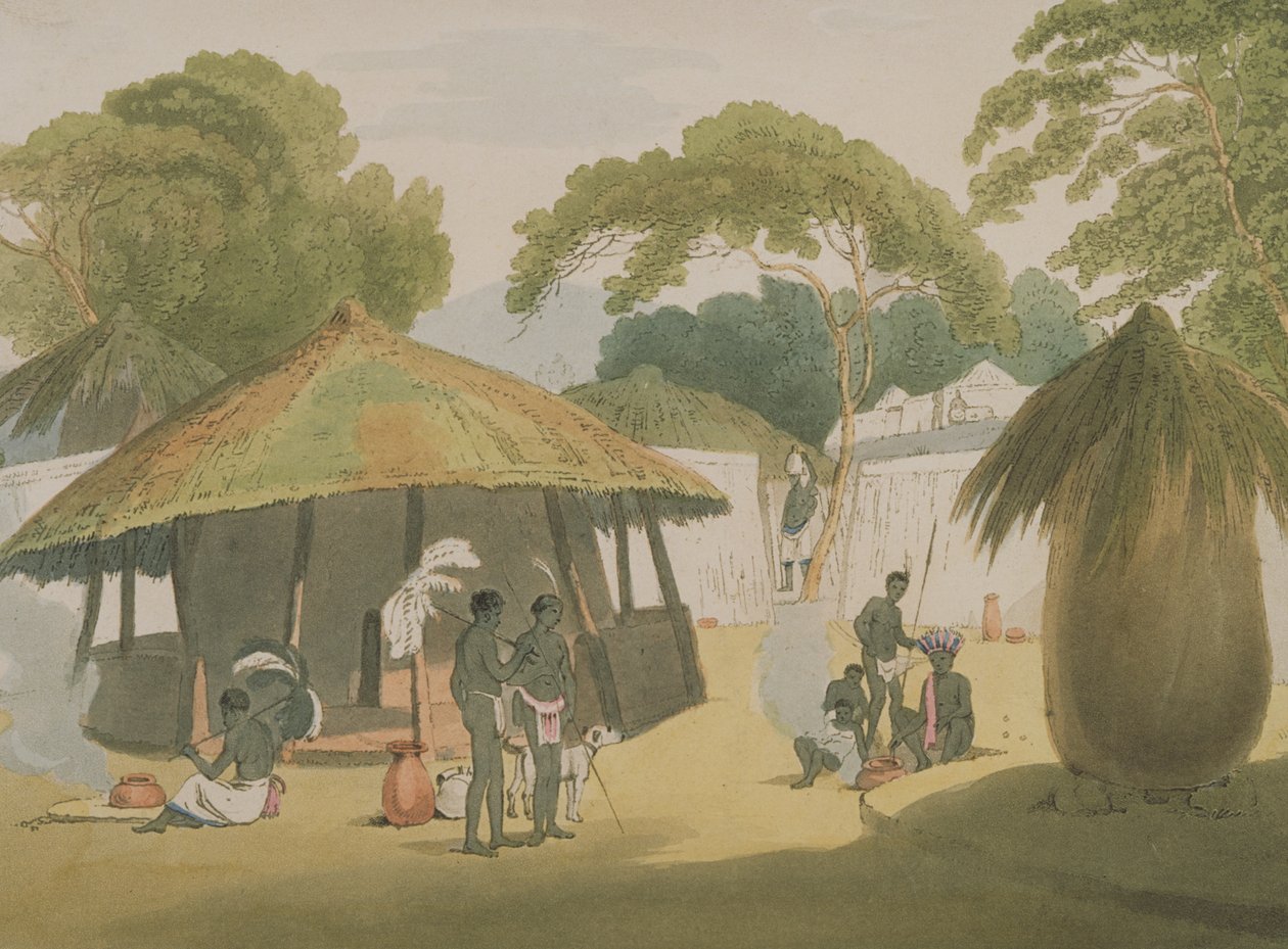 African Village, publicerad 1806 (litografi) av W. Alexander