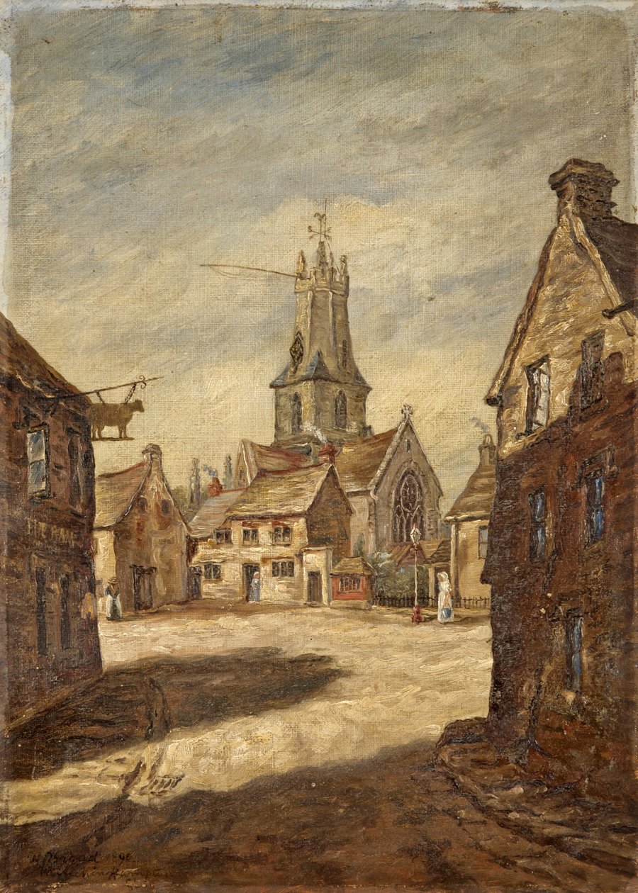 Minchinhampton Church, Stroud, Gloucestershire, ca 1890 av W. Brigad