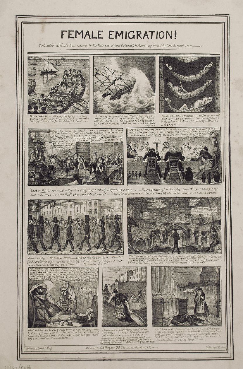 Female Emigration!, tryckt av R. Redman för G.S. Tregear, 90 Cheapside, London, oktober 1834 av W. Newman