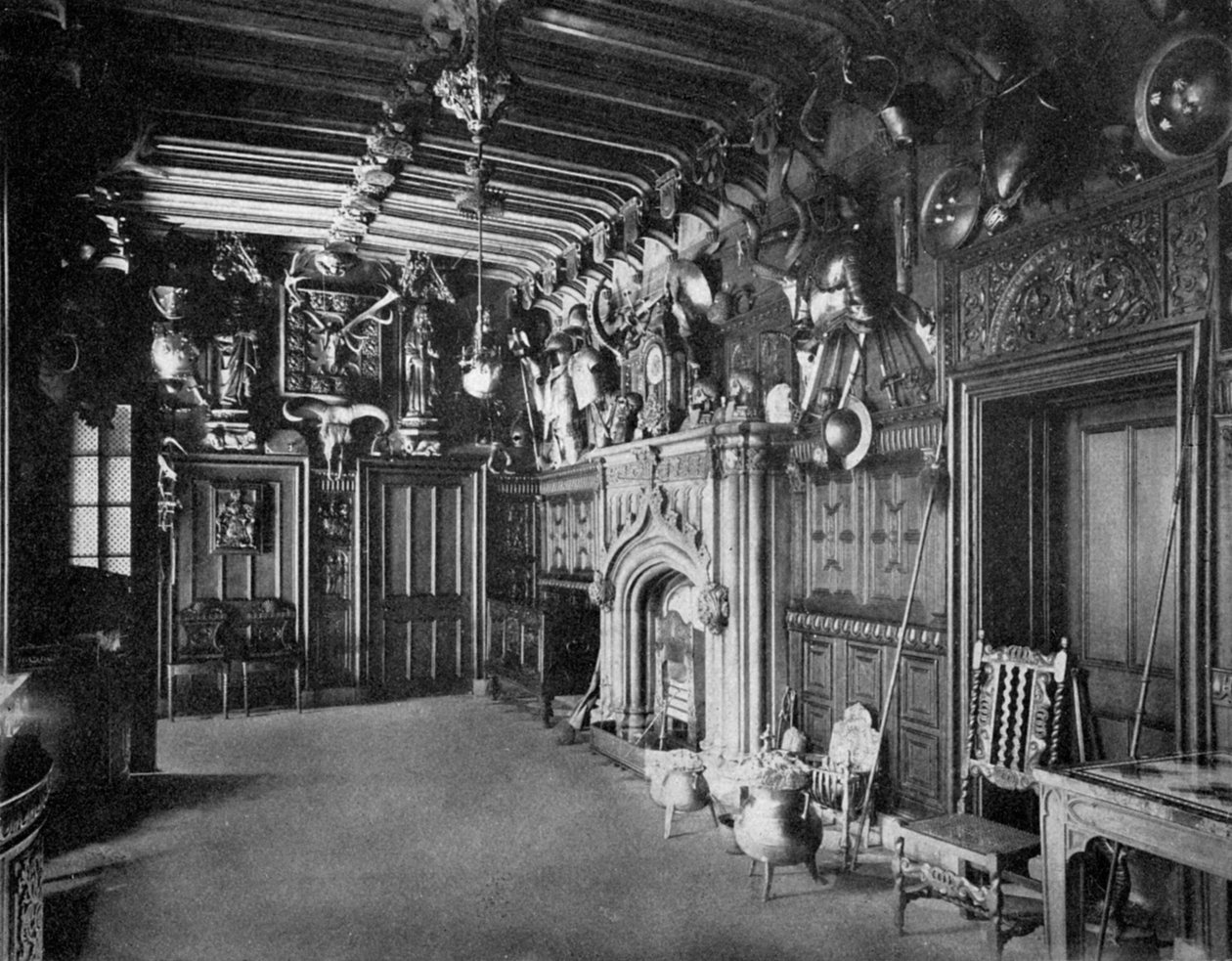 Hallen i Abbotsford Hall, nära Melrose, Skottland, 1924-1926 av WA Mansell