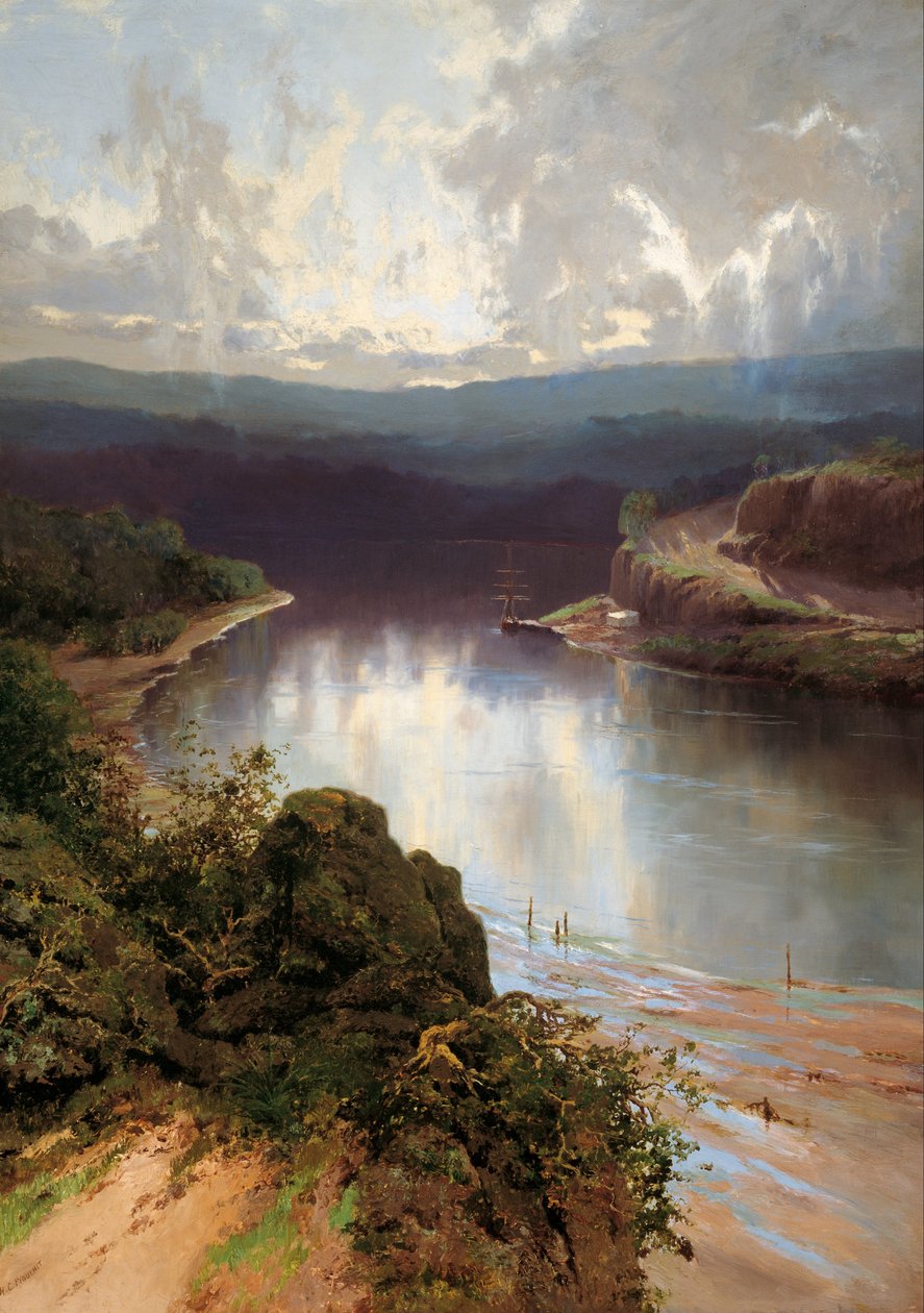 An Australian fjord av W.C. Piguenit