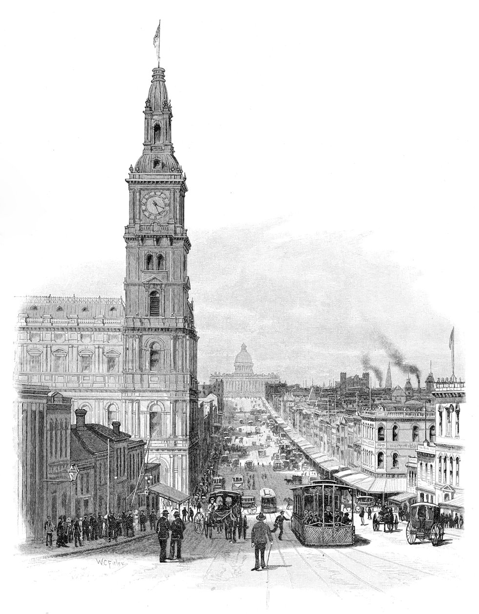 Bourke Street, Melbourne, Victoria, Australien, 1886. av WC Fitler