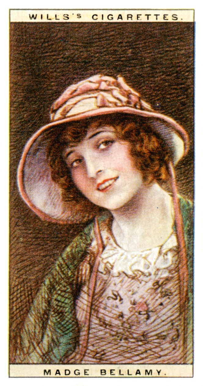 Madge Bellamy 1899-1990, amerikansk filmstjärna, 1928. av WD and HO Wills