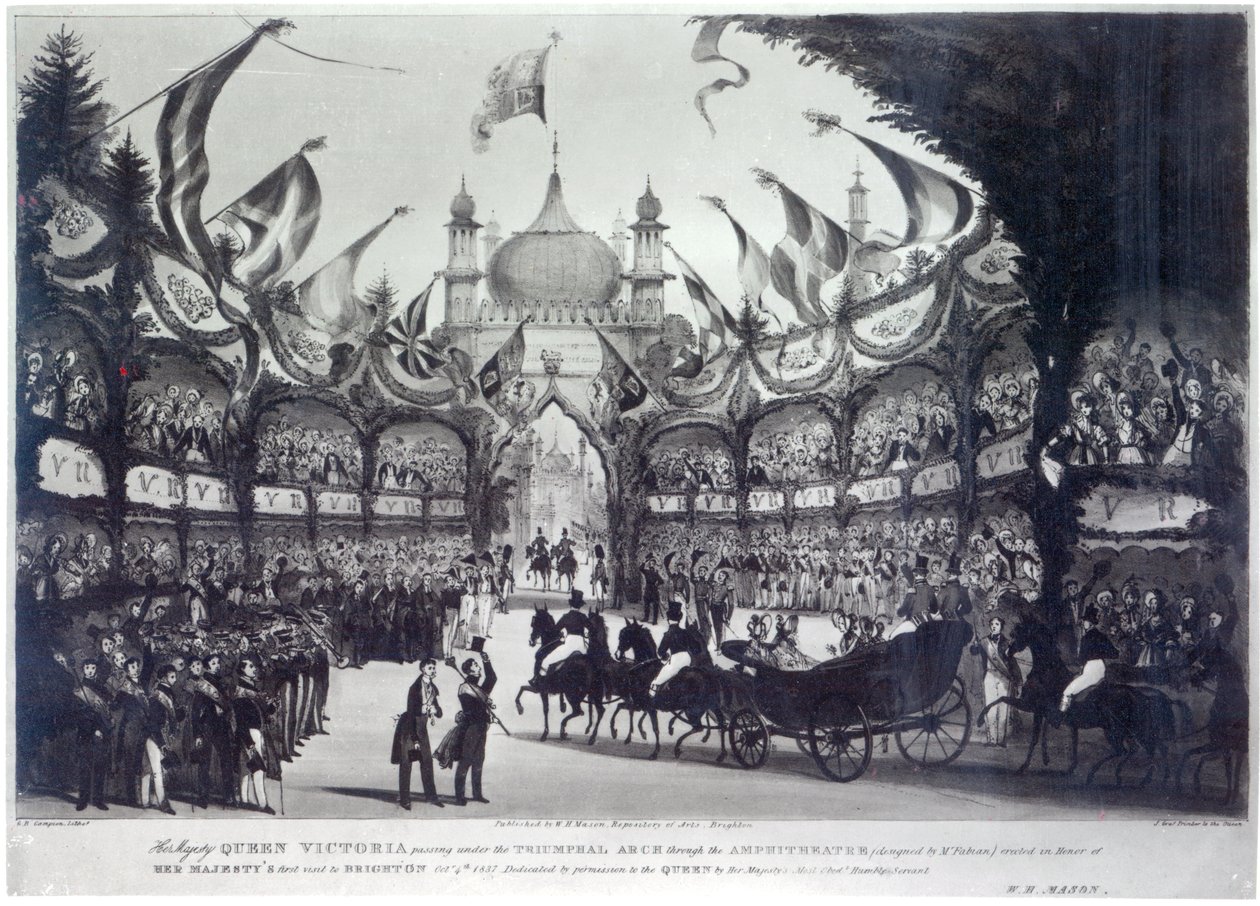 Drottning Victorias första besök i Brighton, graverad av George Bryant Campion, 1837 av W.H. Mason