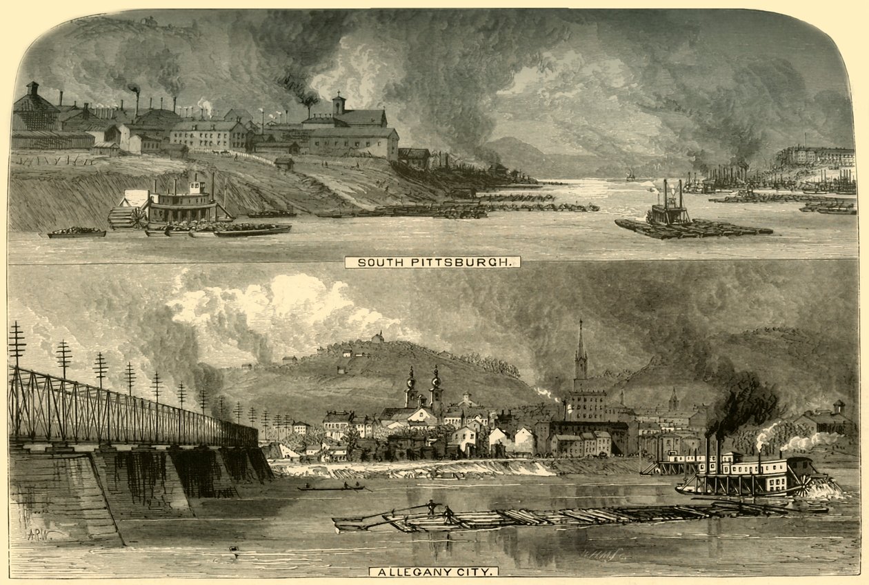 "South Pittsburg and Alleghany City", 1874. av W.H. Morse