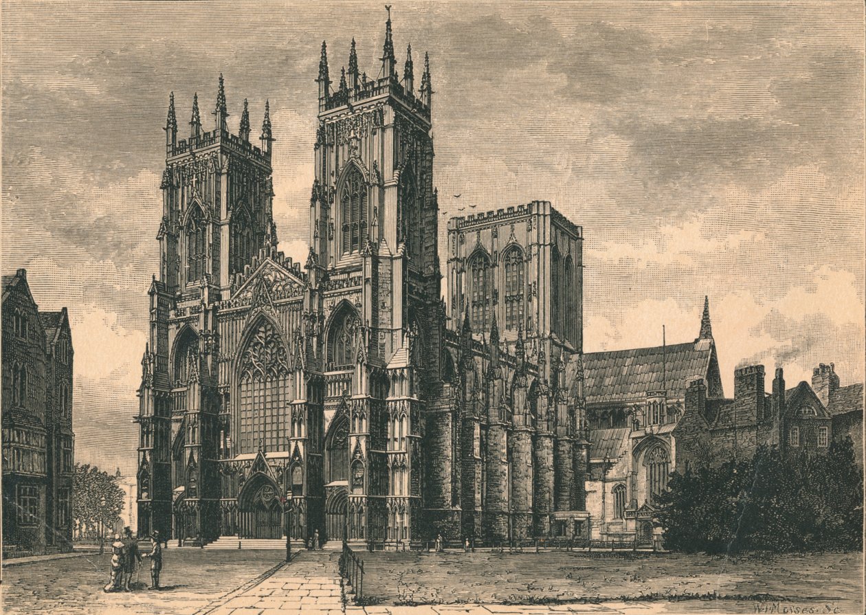 Utsikt över York Minster, c1800-talet av WI Mosses