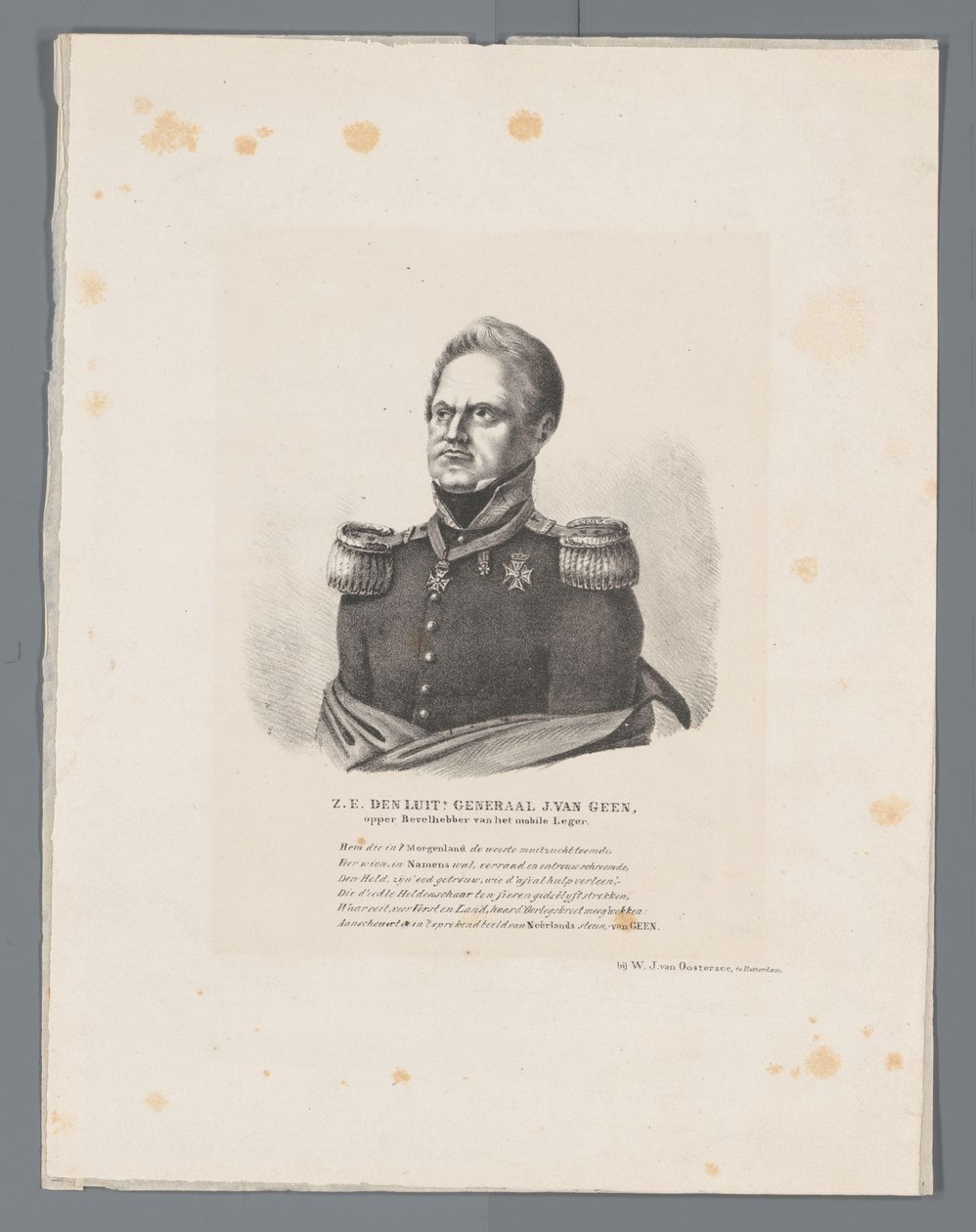 DE. den Luit General J. van Geen, överbefälhavare för den mobila armén (titel på objekt) av W.J. van Oosterzee
