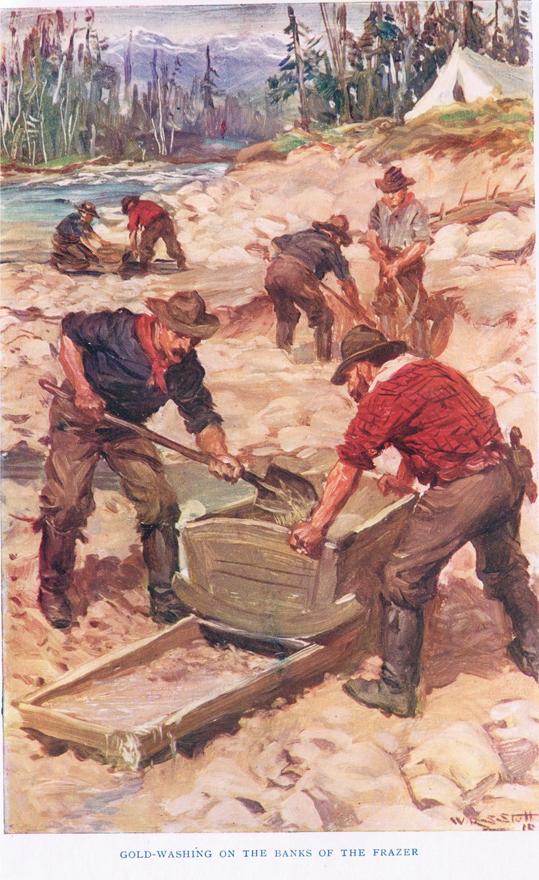 Guldtvätt på stranden av Frazer, illustration från 
