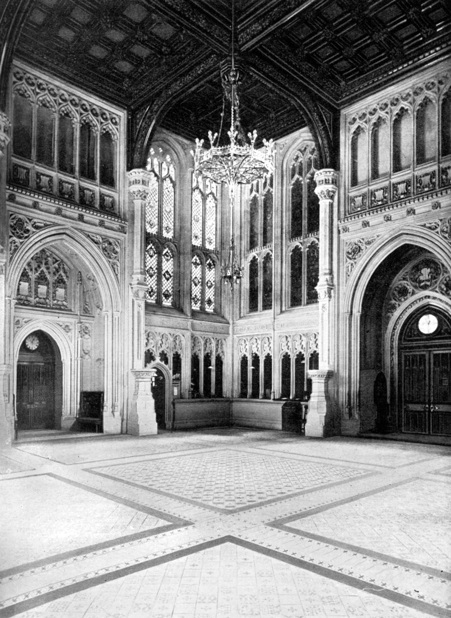 Lobbyn, House of Commons, Westminster, London, c1905. av W.S. Campbell