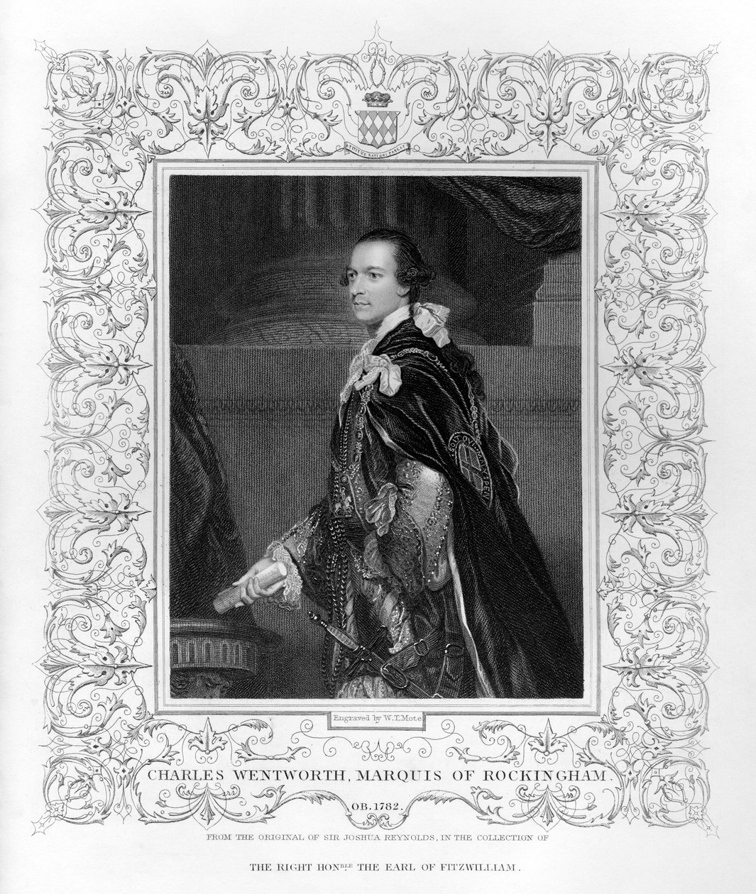 Porträtt av Charles Wentworth, markis av Rockingham av W.T. Mote