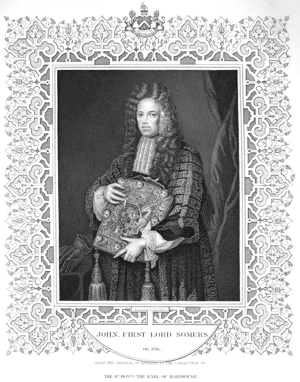 Porträtt av John, 1st Lord Somers av W.T. Mote