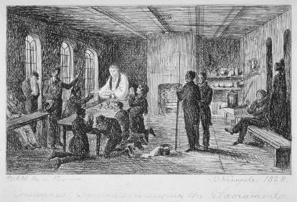 Inuti Newgate Prison, Old Bailey, City of London, 1828 av WT