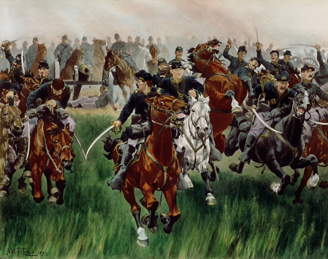 Kavalleriet, 1895 (wc på papper) av W.T. Trego
