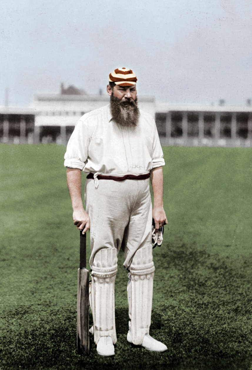 Dr WG Grace, engelsk cricketspelare, spelar för London County Cricket Club, c1899 av William Albert Rouch