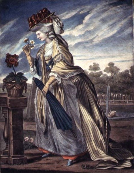 Mode för april, ca 1790 (akvarell på papper) av W. Belch