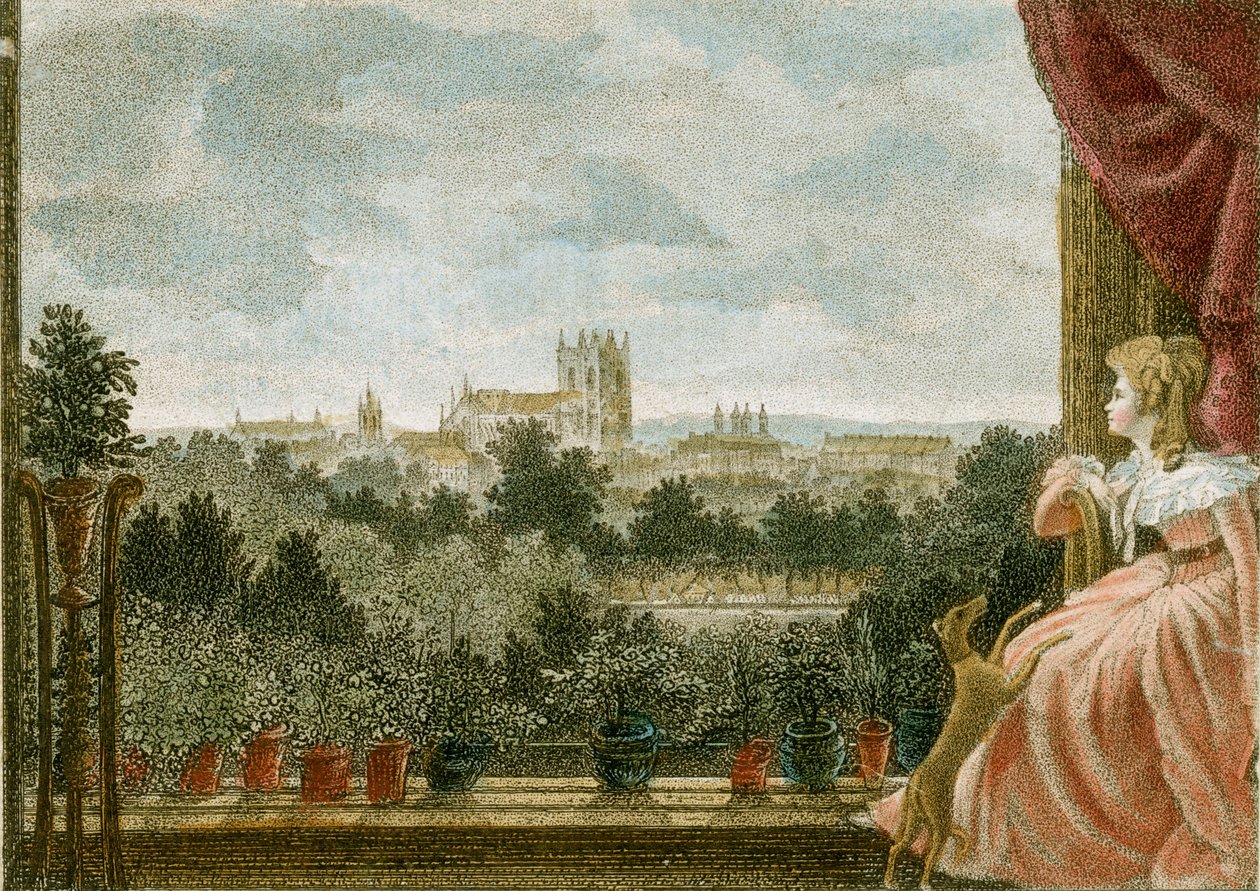Utsikt från Mrs Cosways frukostrum på Schomberg House, 80-82 Pall Mall, London, 1789 av W Birch