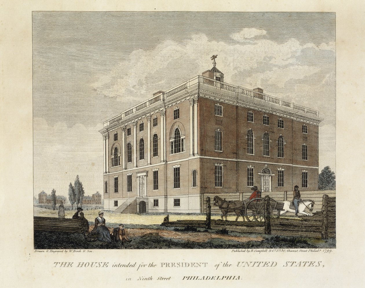 Huset avsett för USA:s president i Ninth Street Philadelphia av W. Birch and Son