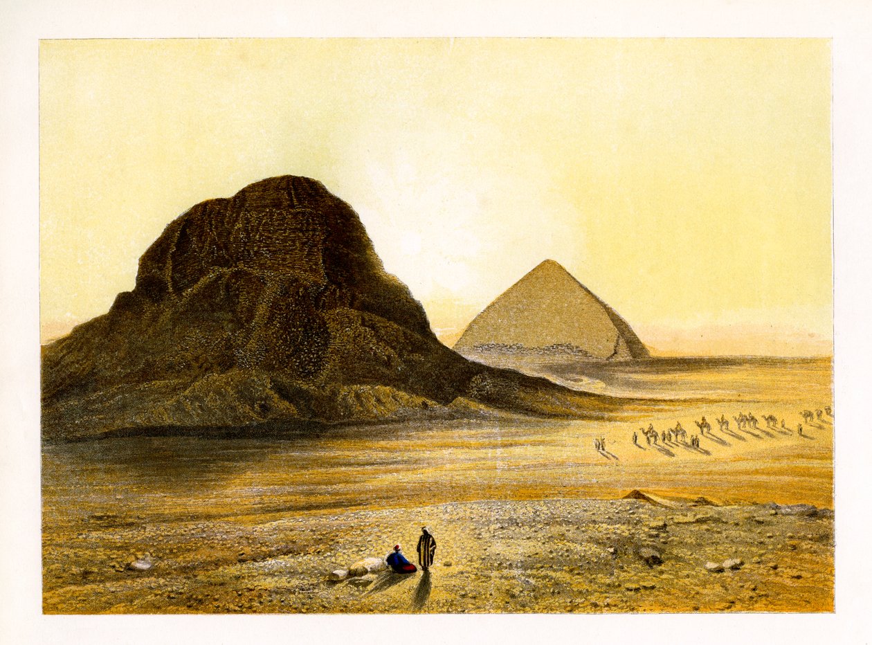 Tegelpyramiderna i Dashur, Egypten, c1870. av W. Dickens