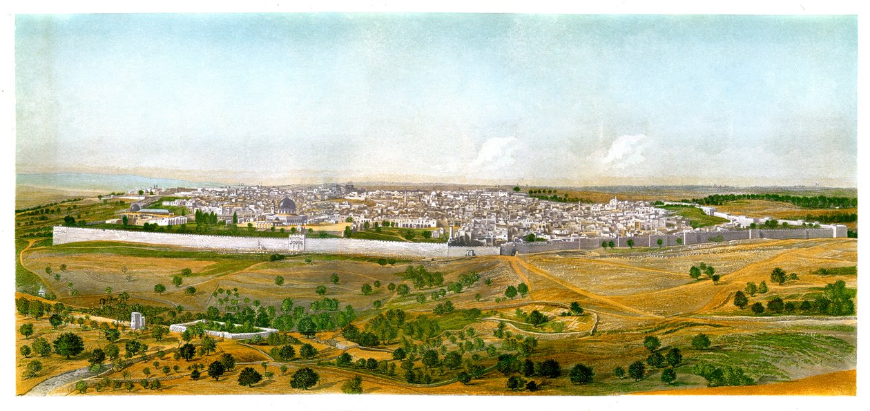 Panorama över Jerusalem, c1870. av W. Dickens