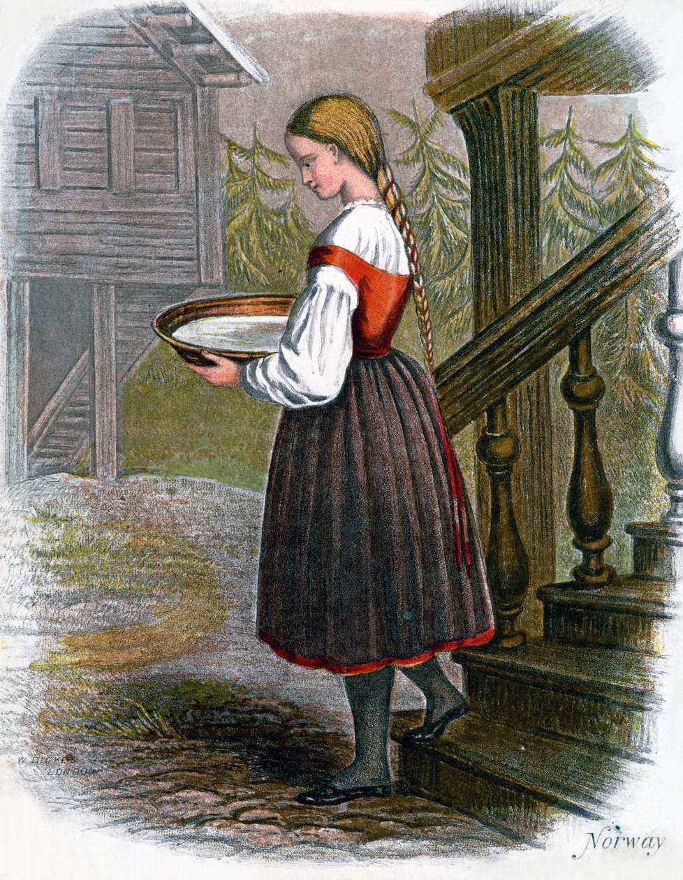 Norsk bondflicka, 1809. av W. Dickes