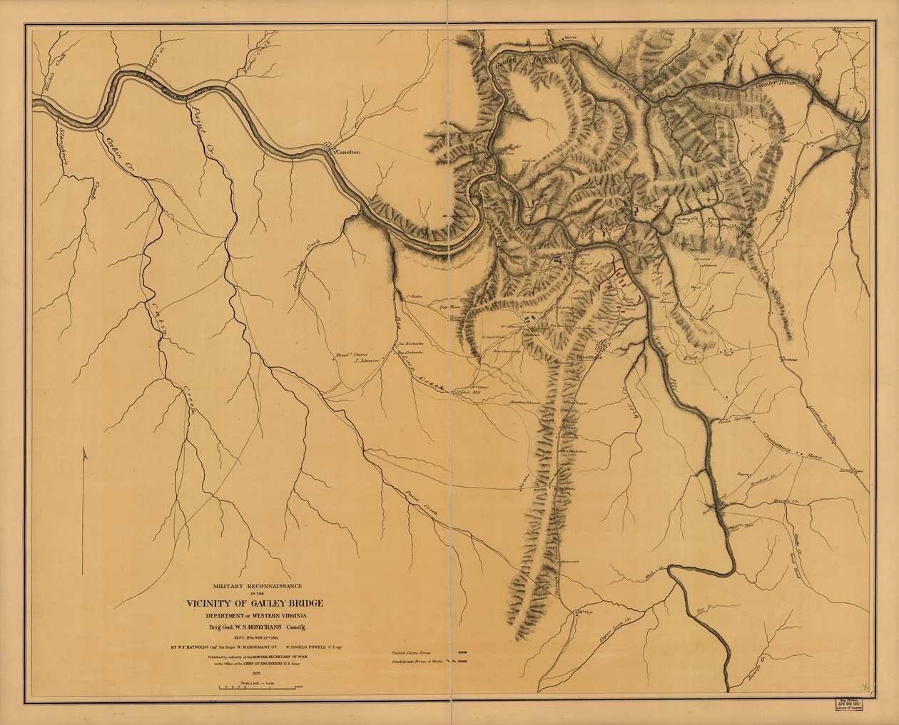 Militär spaning i närheten av Gauley Bridge, Department of Western Virginia, Brig. Genl. W. S. Rosecrans, comd