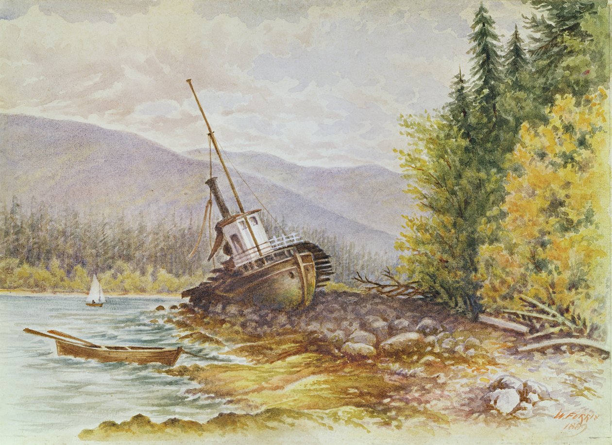 S.S. Beaver när hon låg när hon gick in i Burrard Inlet av W. Ferris