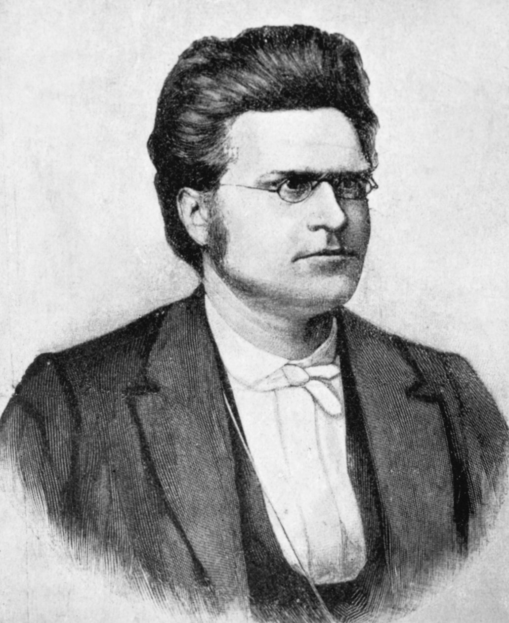 Porträtt av Bjornstjerne Martinius Bjornson (1832-1910), norsk författare, poet och dramatiker, träsnitt efter fotografi av Budtz Mueller och co. av John Ward Dunsmore