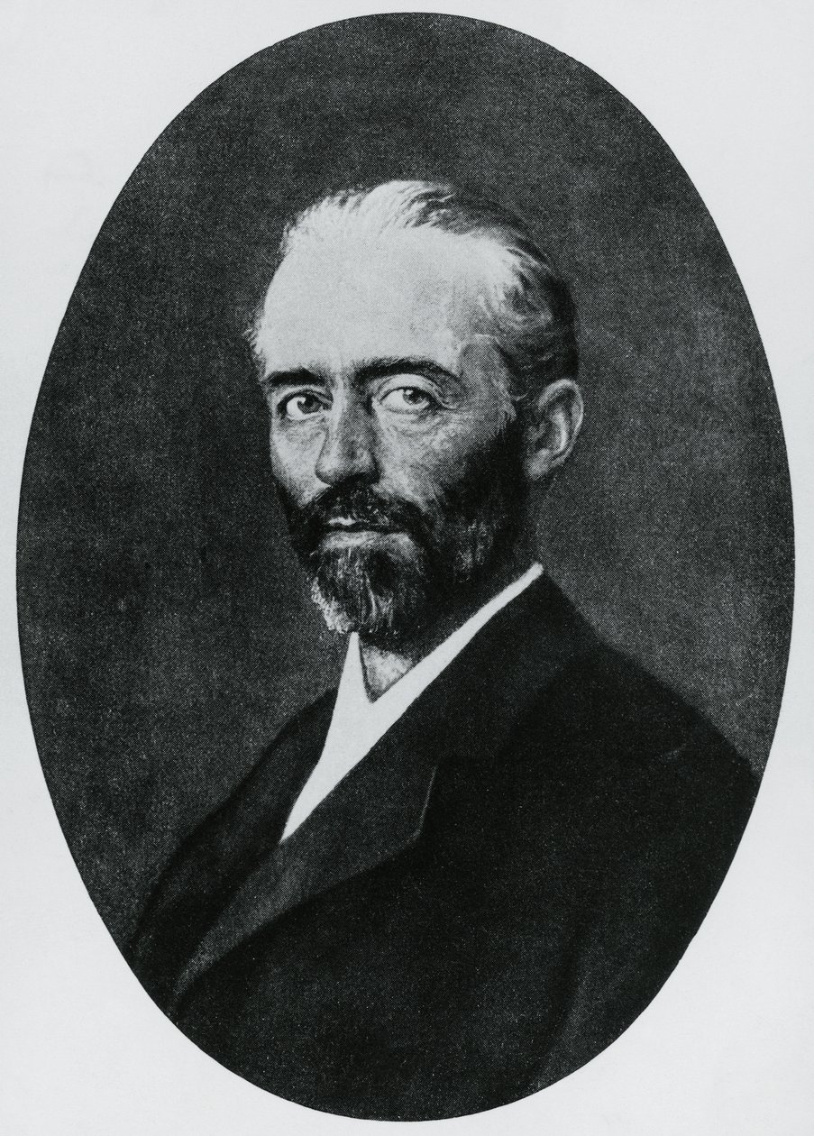 Porträtt av Emil Theodor Kocher (1841-1917), schweizisk läkare, Nobelpriset i medicin 1909, gravyr av John Ward Dunsmore